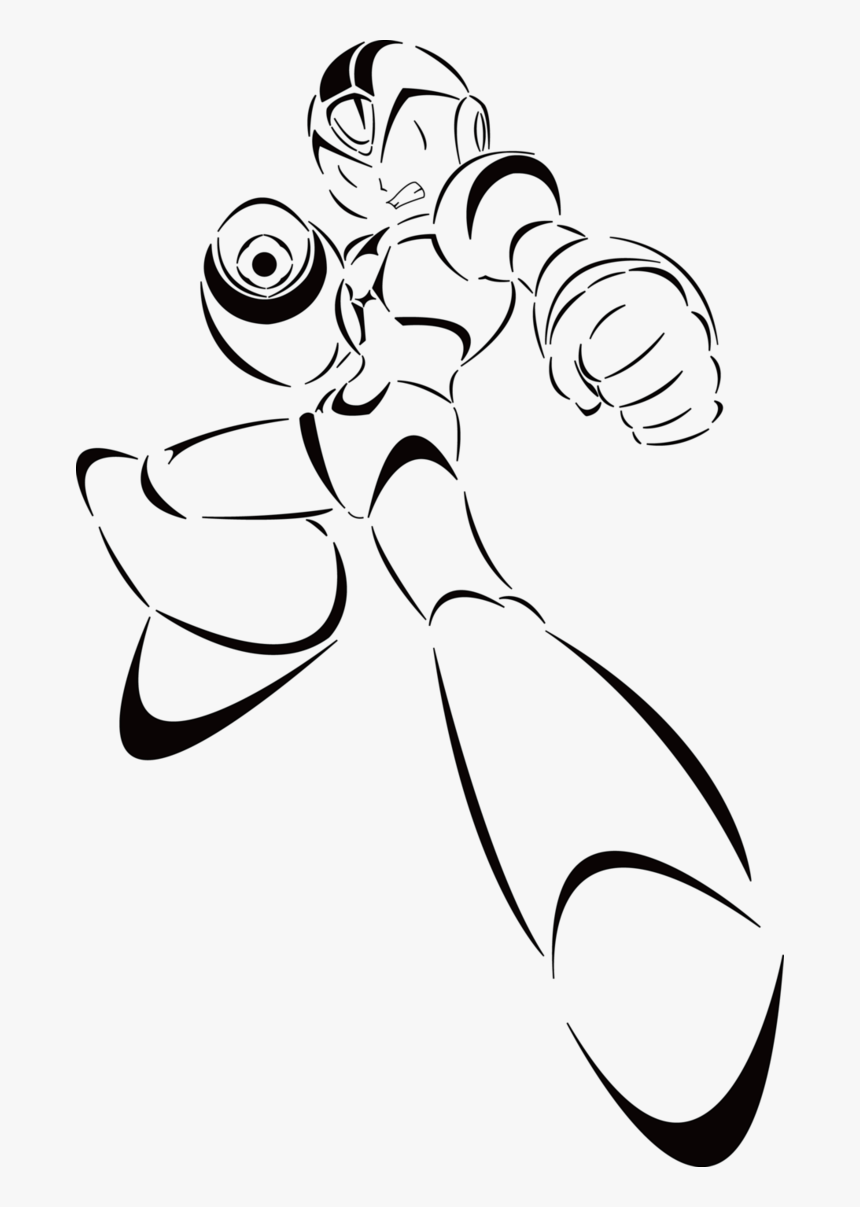 Transparent Video Game Clipart Black And White - Mega Man Clip Art