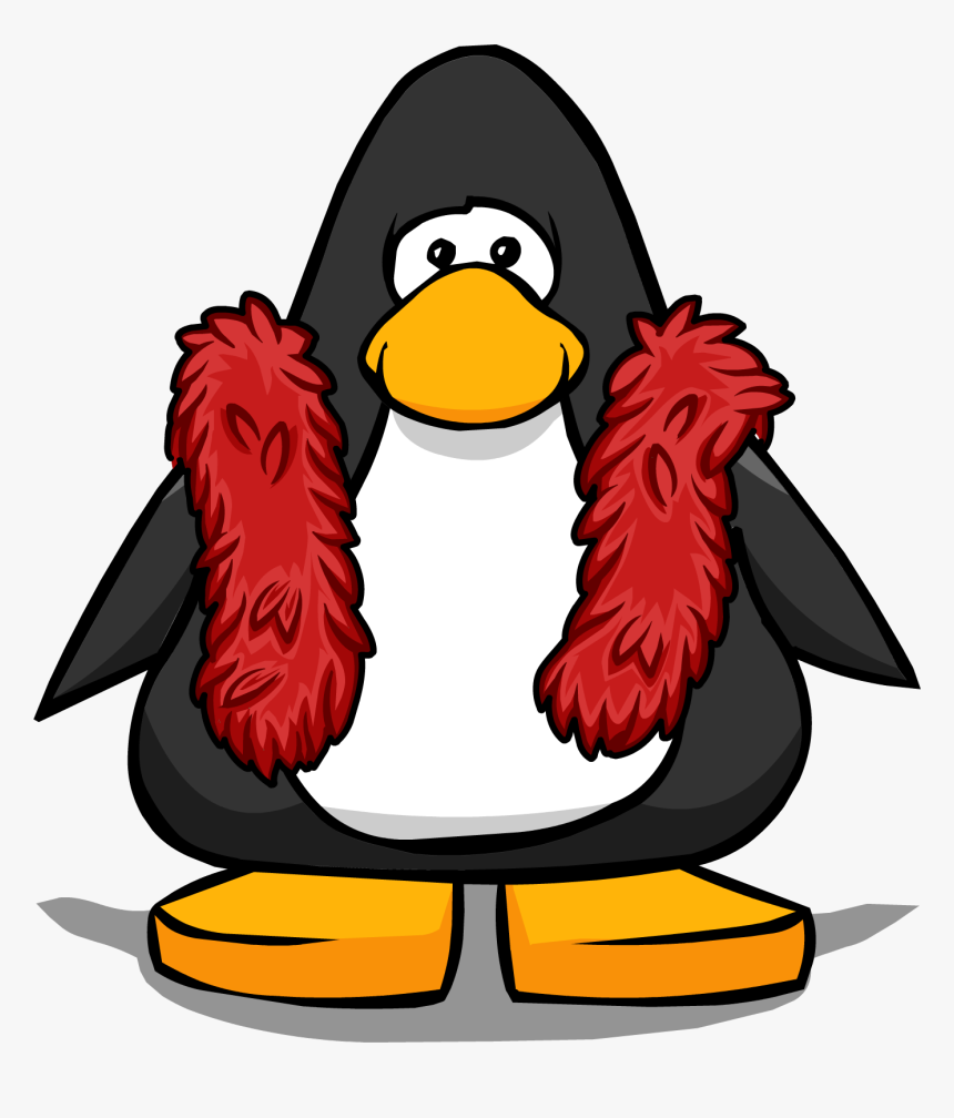 Red Feather Boa From A Player Card - Club Penguin Fishing Png
