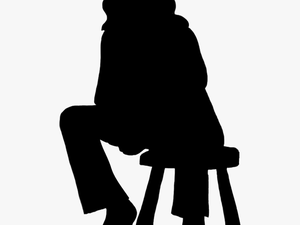 Woman Sitting On Stool - Sitting Silhouette Person Png