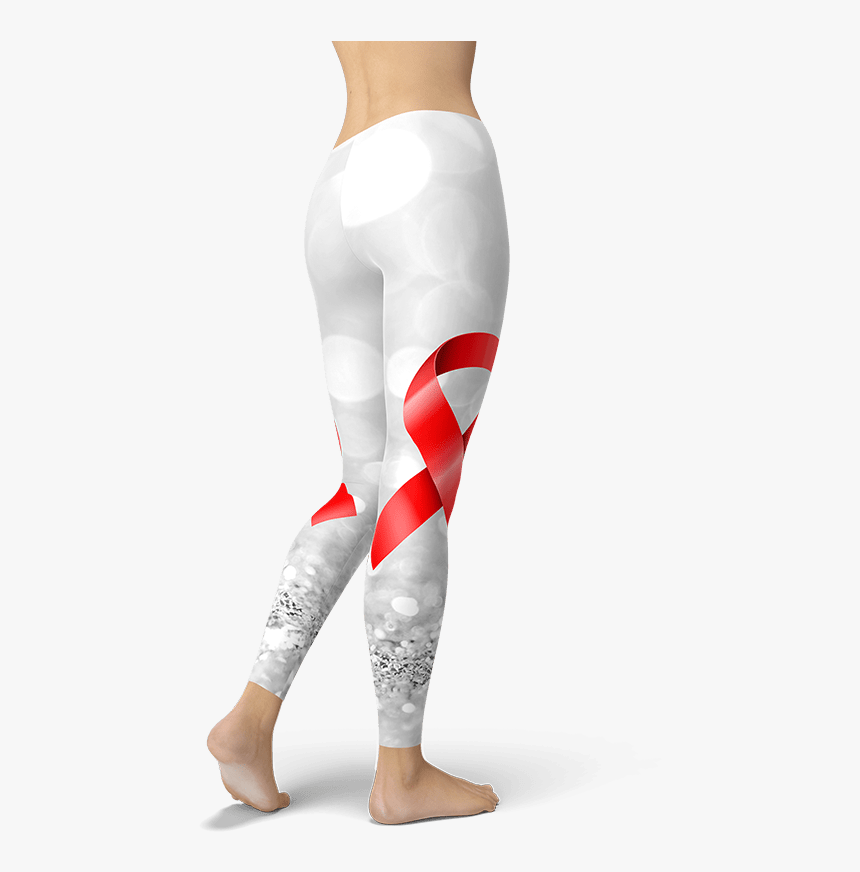 Hiv/aids Red Ribbon Awareness Leggings Yoga Pants Activewear - Tights