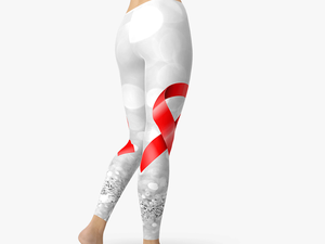 Hiv/aids Red Ribbon Awareness Leggings Yoga Pants Activewear - Tights