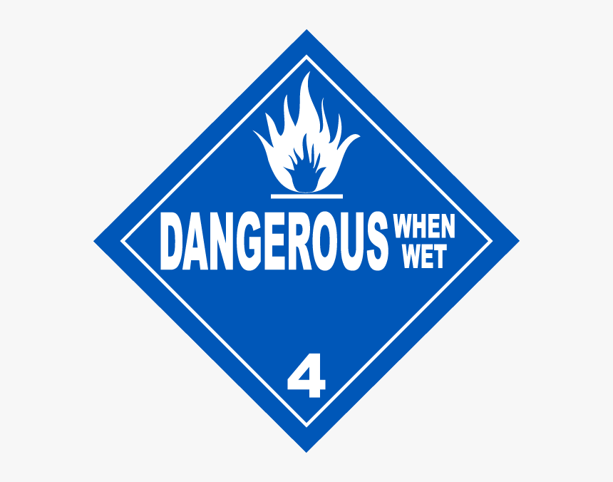 Transparent Wet Floor Sign Png - Dangerous When Wet Placard