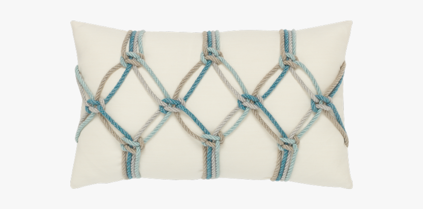 Aqua Rope Lumbar - Aqua Outdoor Throw Pillows