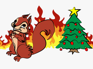 Clipart Fire Christmas Tree - Cartoon