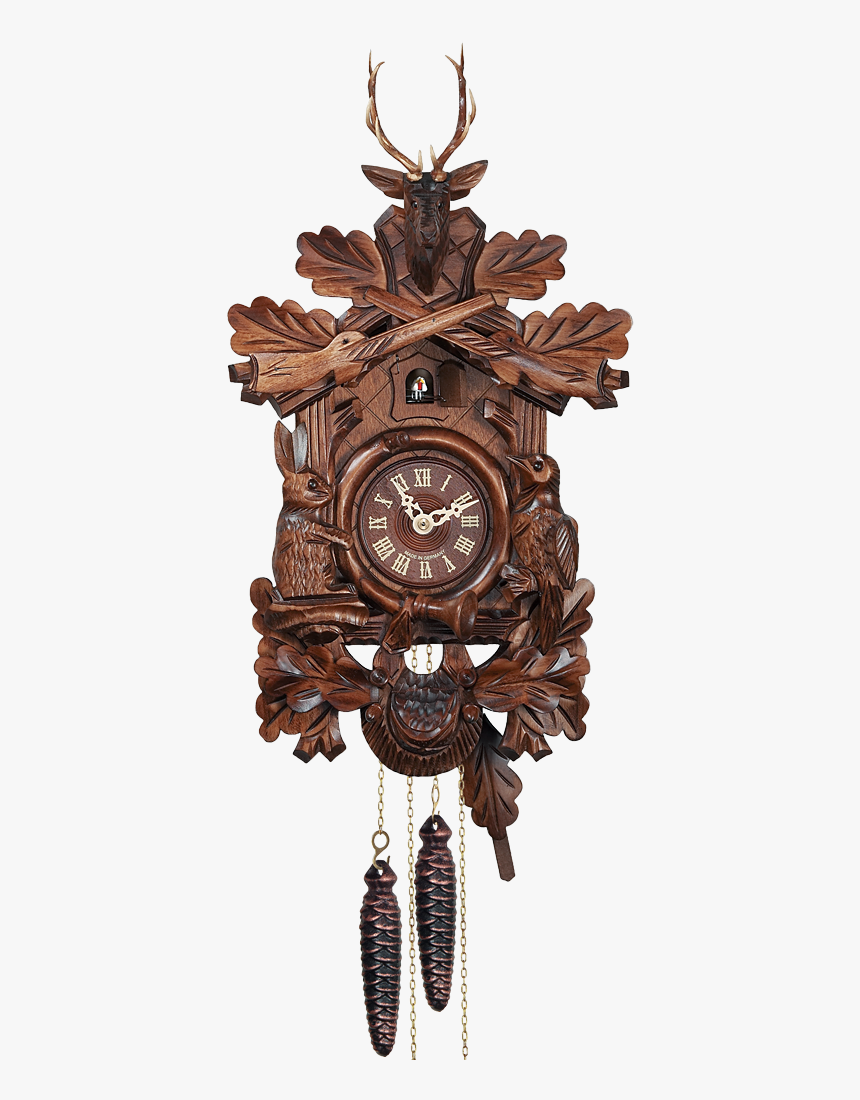 8 Day Hunting Style With Rabbit And Bird - Cuckoo Clock With Bird And Rabbit
