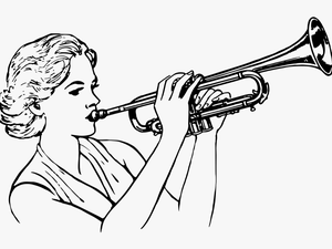 Woman Playing Trumpet Clip Arts
