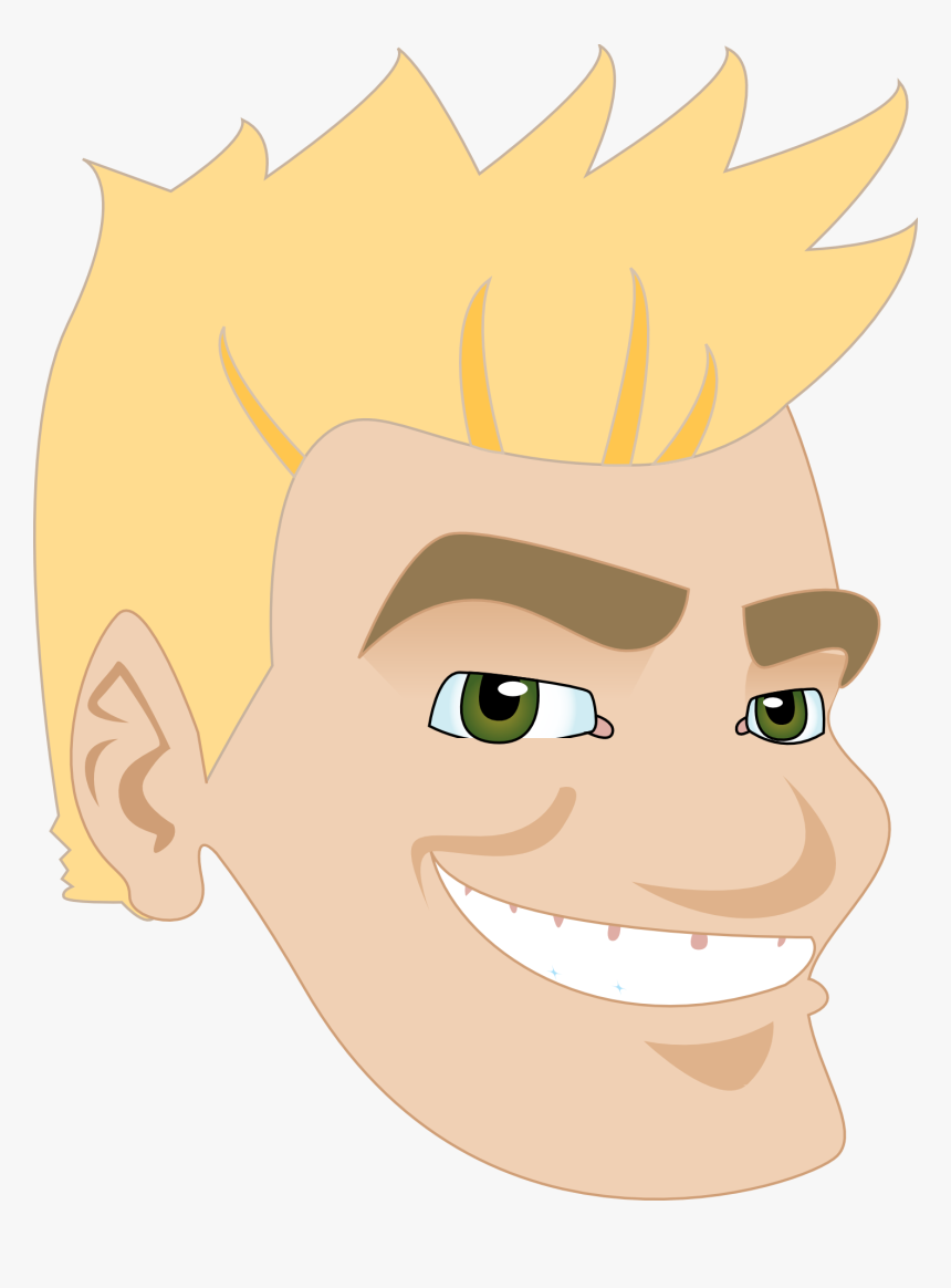 Transparent Mad Eyebrows Png - Smiling Man Face Cartoon