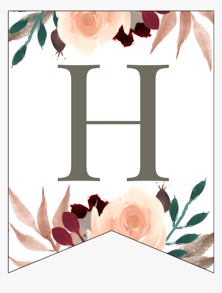 Letter H Penant Flag With Pink