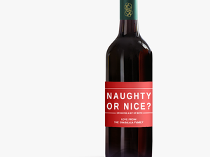 Picture Of Naughty Or Nice Wine Label - Glass Bottle