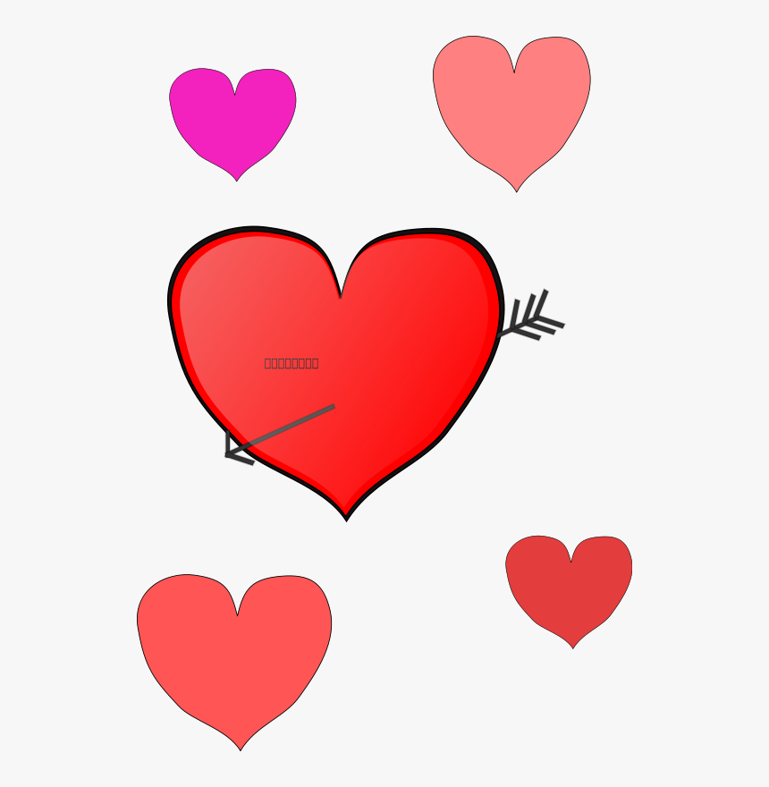 Clip Art Red And Pink Hearts - V