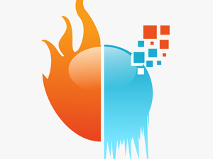 Fire Frost Tech Logo Icon - Graphic Design
