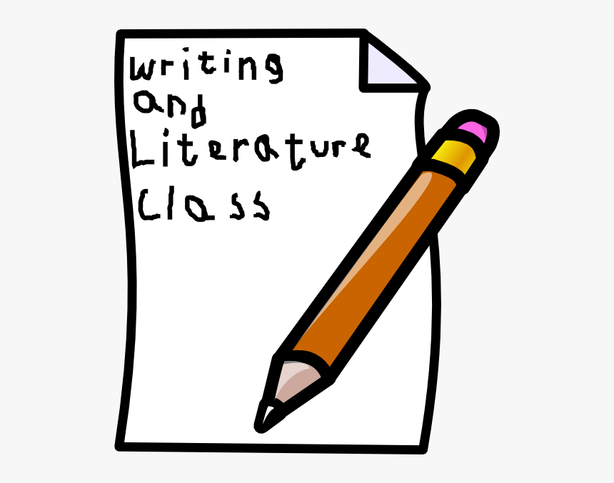 English Clipart Book Writer - Pencil And Paper
