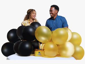 Black And Gold Balloons Png