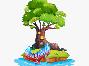 Clip Art Elm Trees - Treasure Map Cartoon Background