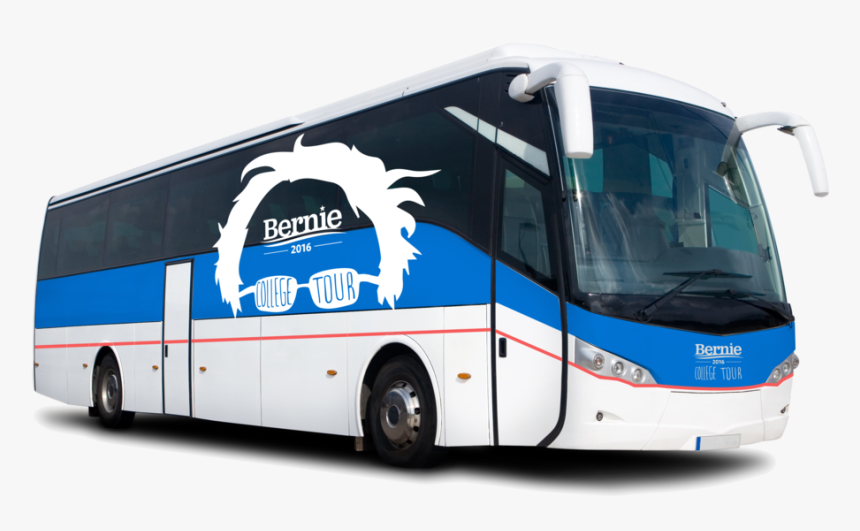 Bernie Sanders Car - White Coach Bus