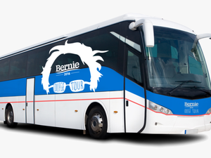 Bernie Sanders Car - White Coach Bus