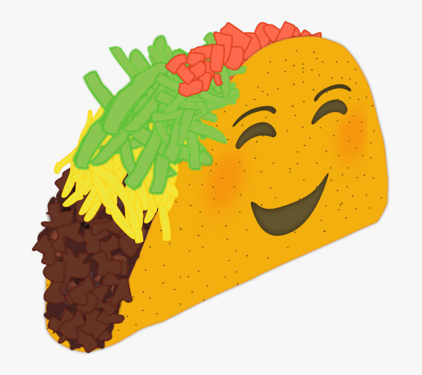 Picture Of A Sticker With A Taco From A Diagonal Side - Smiley Taco