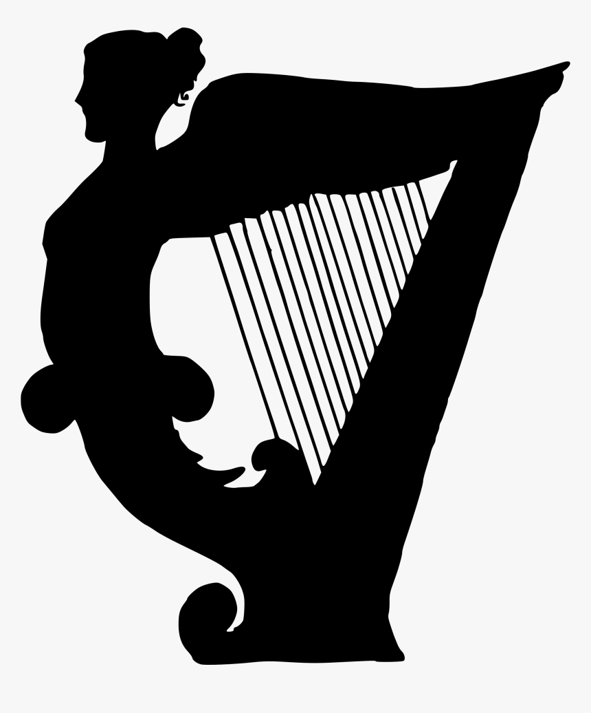 Musical Clipart Silhouette - Irish Harp Silhouette