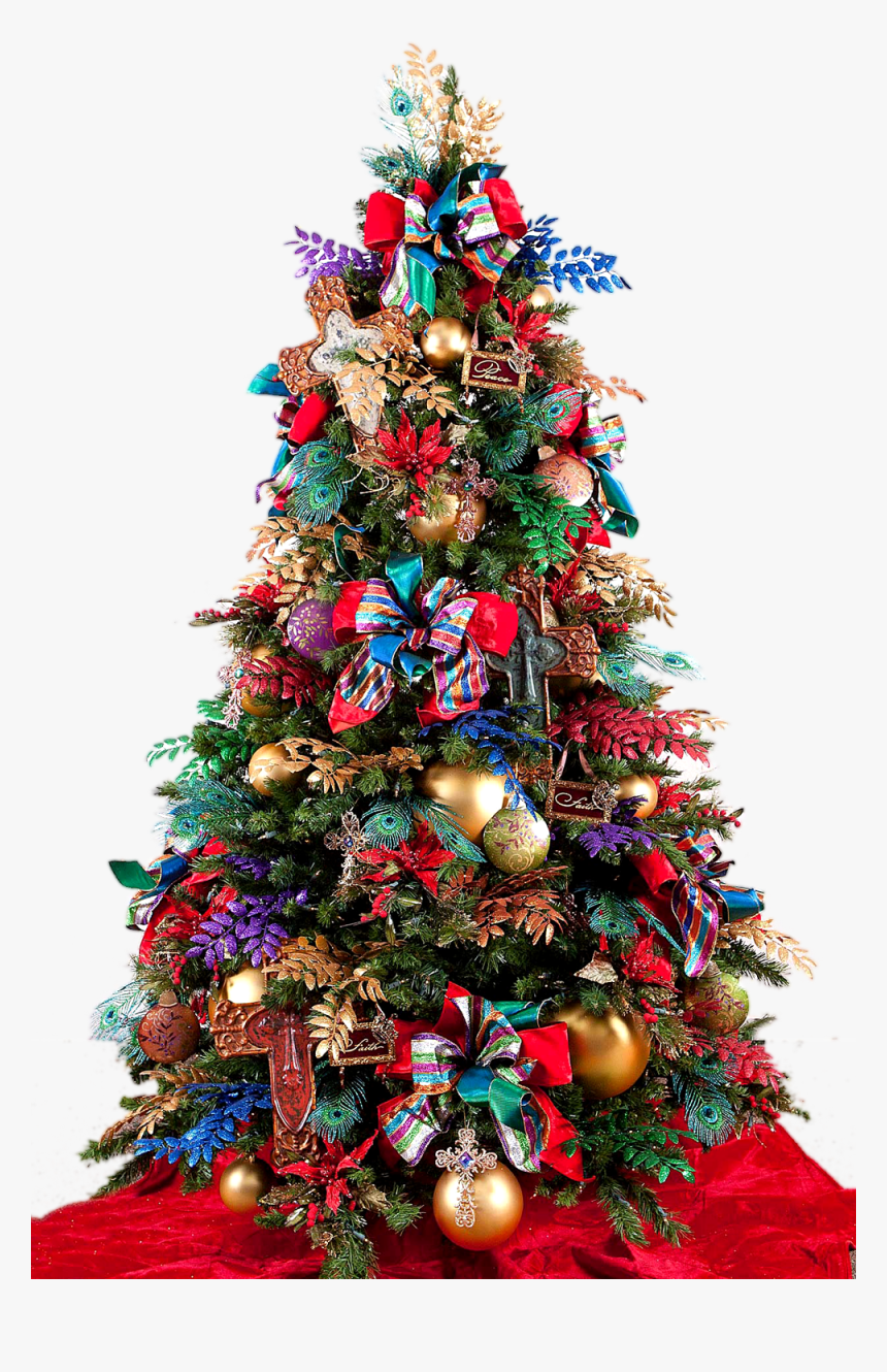 Christmas Tree Ribbon Design Png