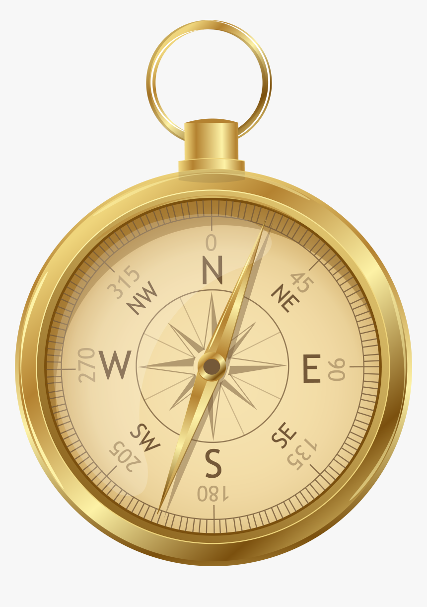 Stopwatch Clipart Cartoon - Gold Compass Png