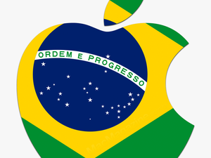 Logo Da Apple Com A Bandeira Do Brasil - Brazil Flag