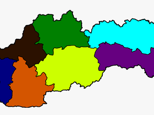 Regions Of Slovakia In Color Clip Arts - Slovakia Provinces Map