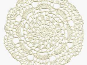 White Flowers Lace Watercolor Transparent Illustration - Doily