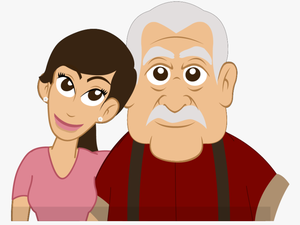 Grandpa And Daughter Png Cartoon