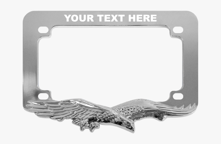 Custom Eagle Chrome Motorcycle License Plate Frame - Chrome Eagle Motorcycle License Plate Frame