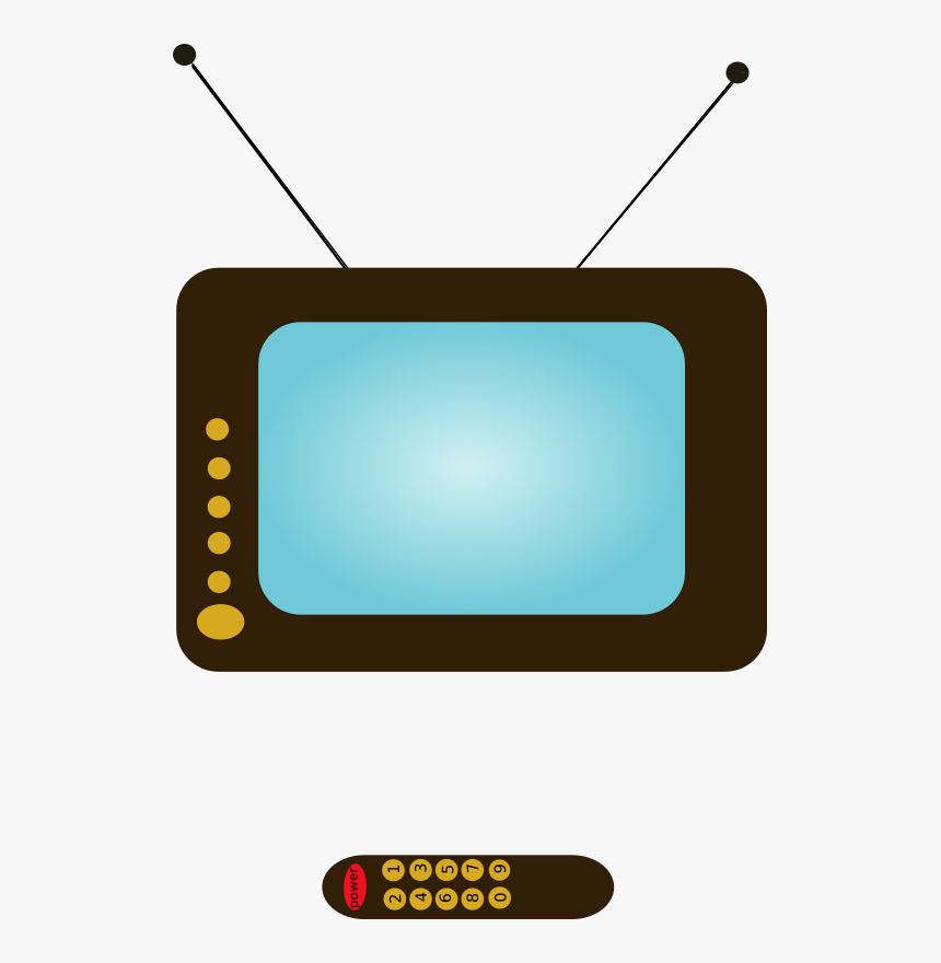 Tv Set - Tv And Remote Clipart