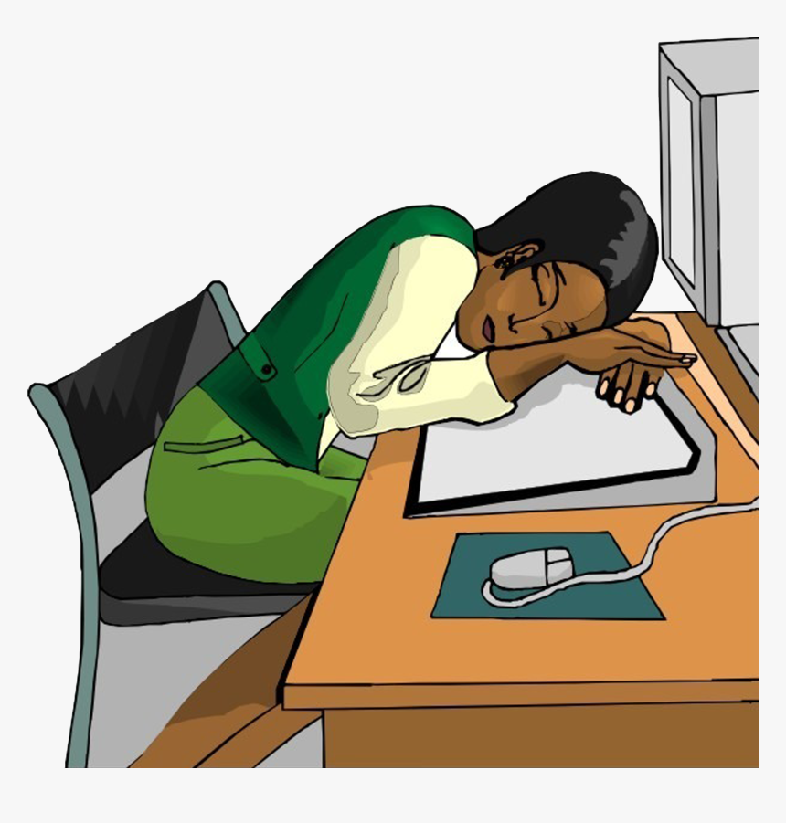Clip Art Sleeping At Desk Clipart - Sleep
