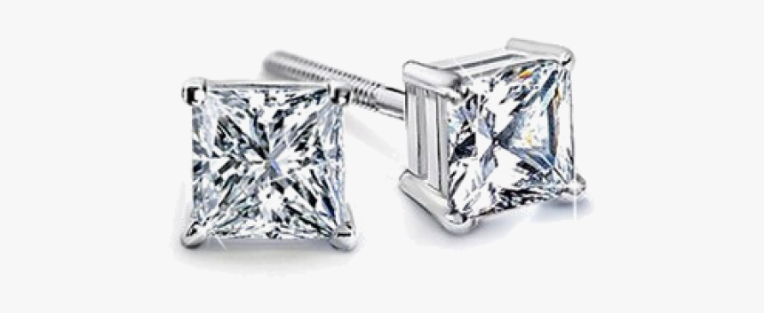 Prong Set Princess Diamond Stud Earrings - Earrings