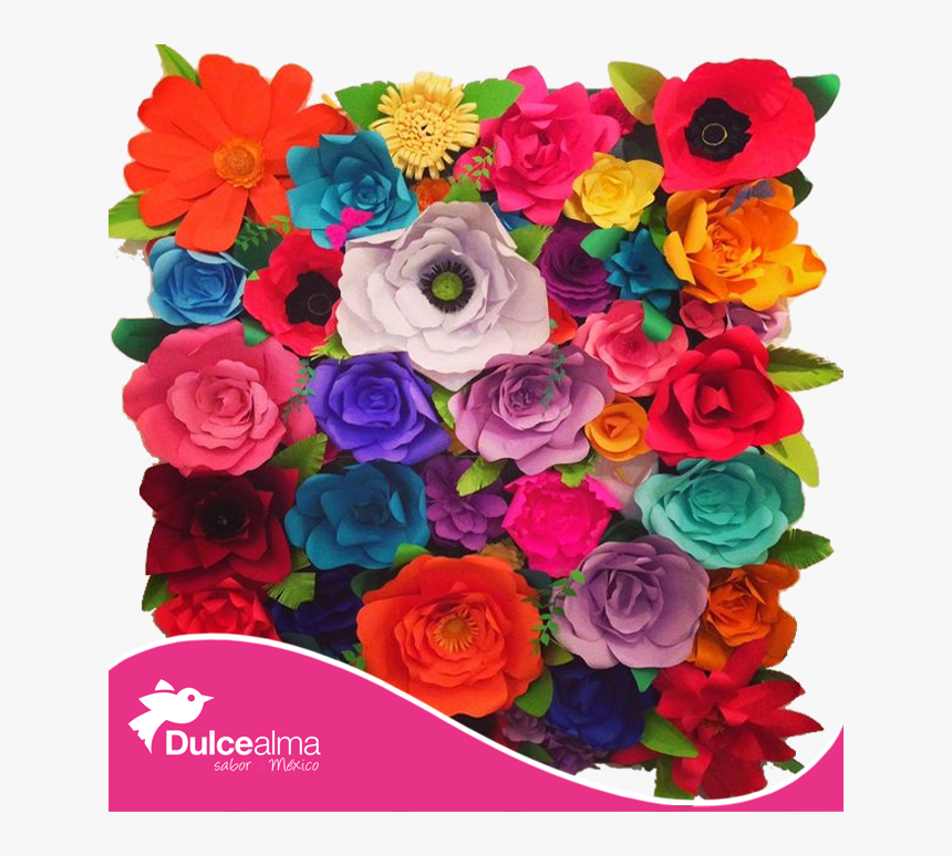 Mexican Paper Flowers Png - Fiestas Al Estilo Frida Kahlo