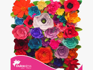 Mexican Paper Flowers Png - Fiestas Al Estilo Frida Kahlo