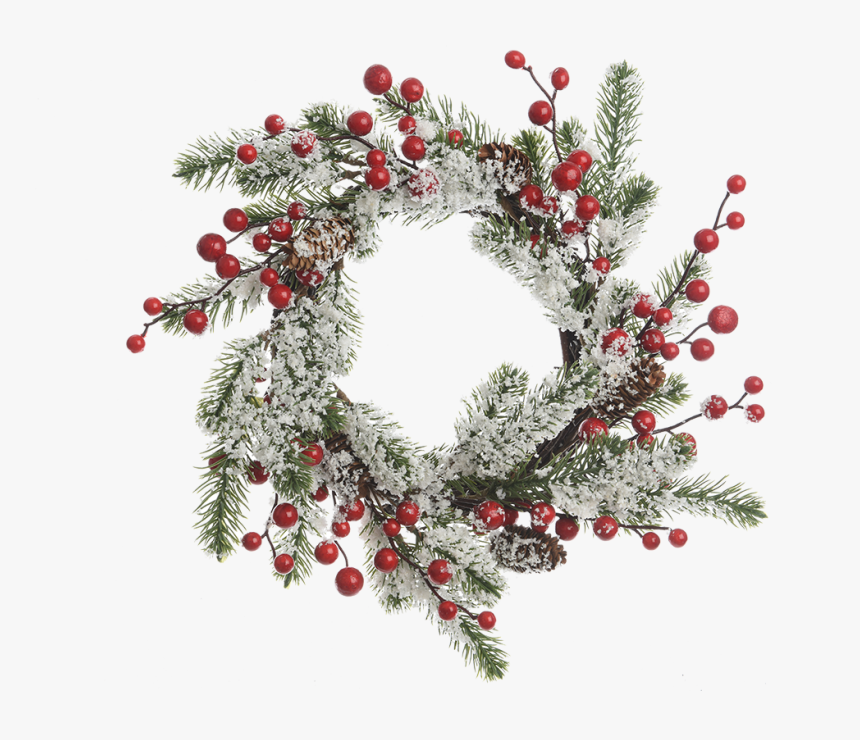 Pine Wreath With Berries And Snow - Wreath