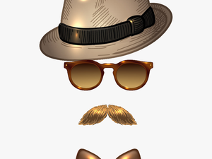 Sunglasses Fedora Moustache Avatar Hat Man Clipart - Portable Network Graphics
