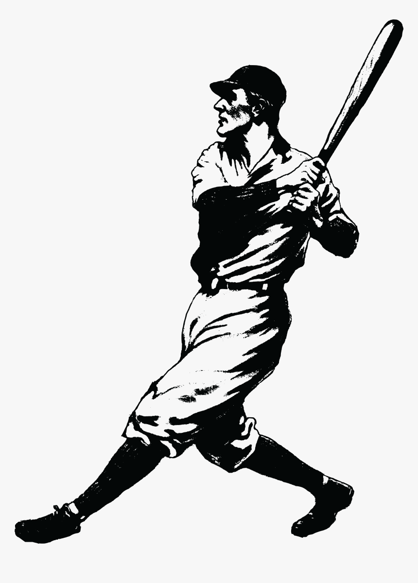 Baseball Batter Clip Arts - Vintage Baseball Player Clipart