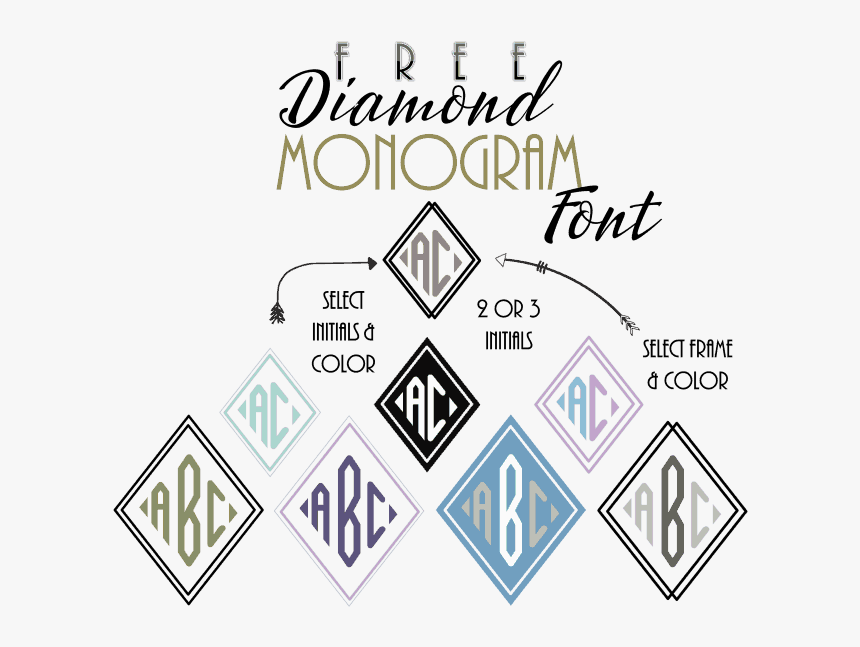 Diamond Monogram Font - 2 Letter