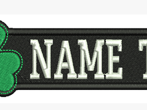 New Irish Clover Custom Embroidered Name Tag Biker - Shamrock