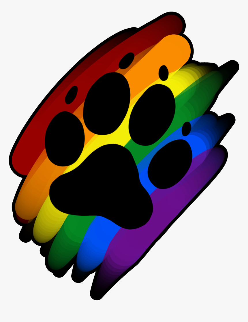 Rainbow Paw Print Art