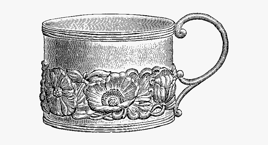 Vintage Tea Cup Engraving