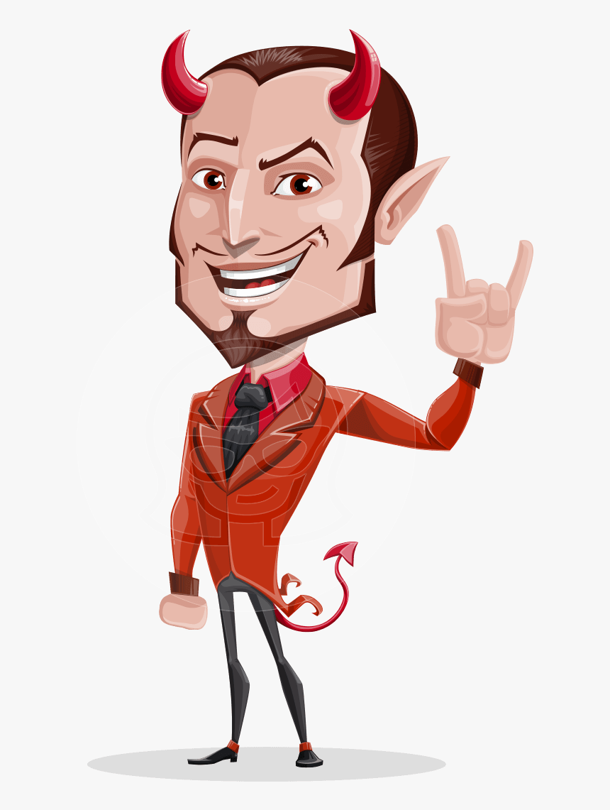 Devil With Horns Cartoon Vector 