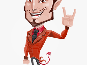 Devil With Horns Cartoon Vector Character Aka Stanley - Cartoon