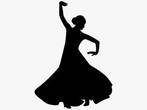 Flamenco Female Dancer Silhouette With Raised Right - Danseuse Flamenco Silhouette