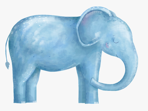 Hand Painted Realistic Closed Eye Elephant Png Transparent - Cute Elephant Birthday Card