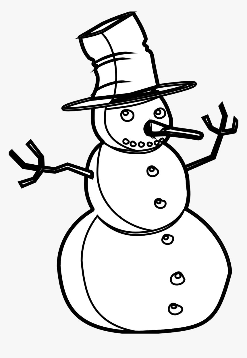 Snowman Black And White Snowman Black And White Christmas - Snowman Line Art