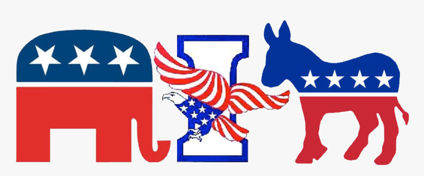Republican Elephant And Democratic Donkey Png - Democratic Republican Party Drawing