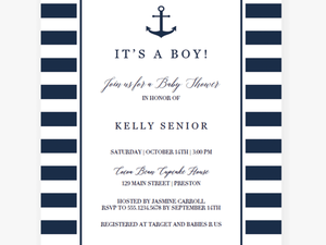 Boy Nautical Baby Shower Invitations