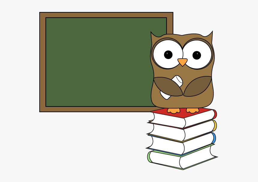Owl With Books And Chalkboard Cl