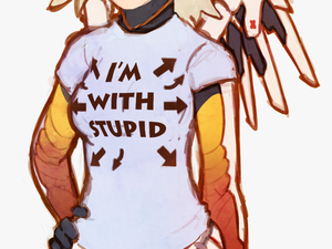 With Stupid Clothing Cartoon Fictional Character Illustration - Mercy Overwatch Funny